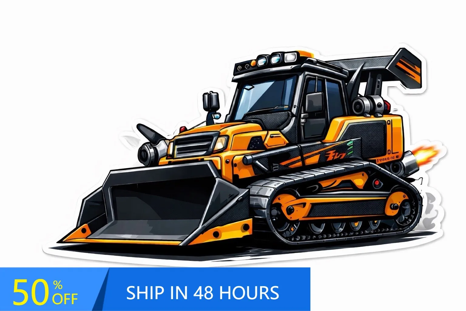 

Dirt Boy Bulldozer JDM Trendy Camper Van Boat Walls Bumper Accessory Cool Aesthetic Cute