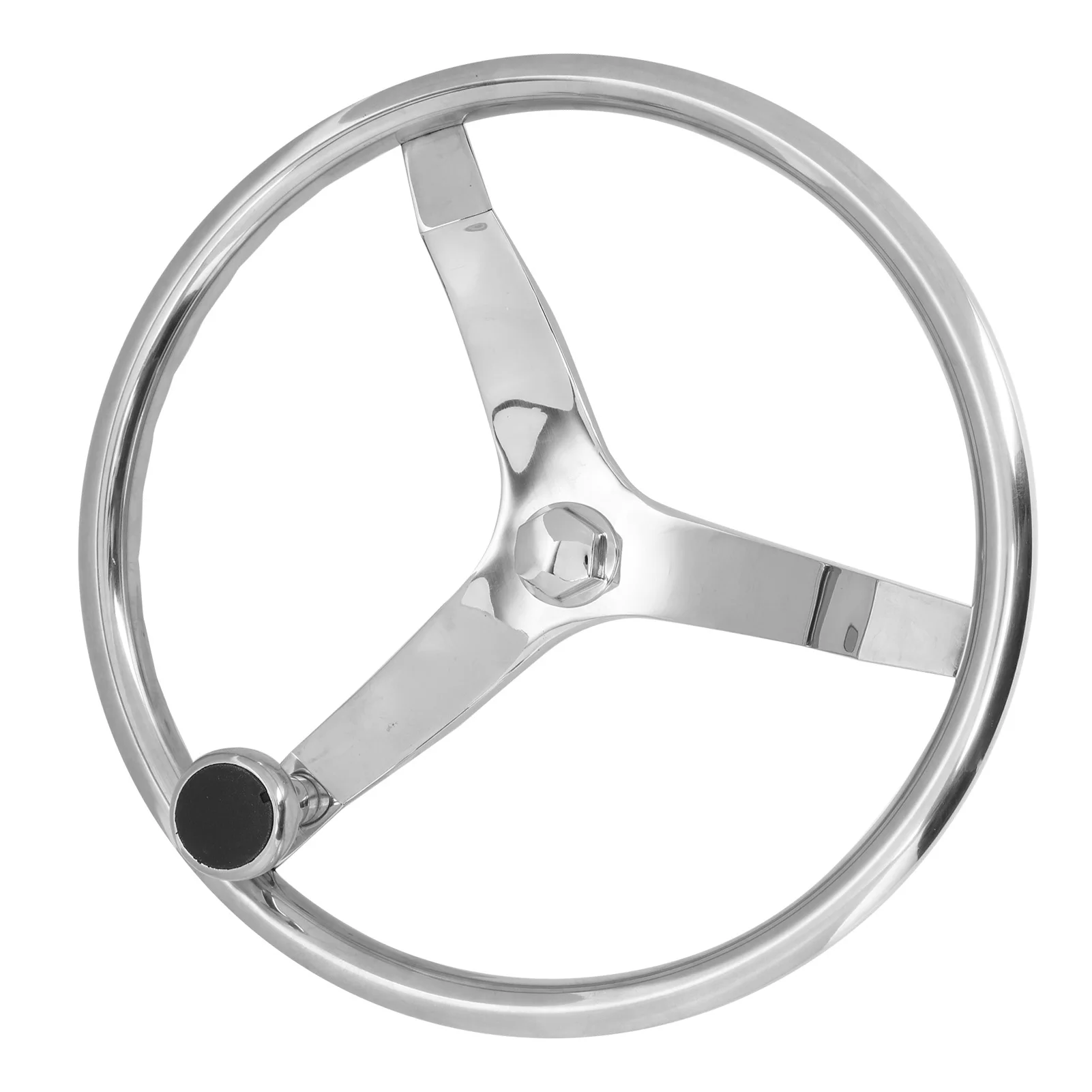 13.5in Boat Steering Wheel 3 Spoke 316 Stainless Steel 25 Deg with Grip for Marine Yacht Hardware Accessory