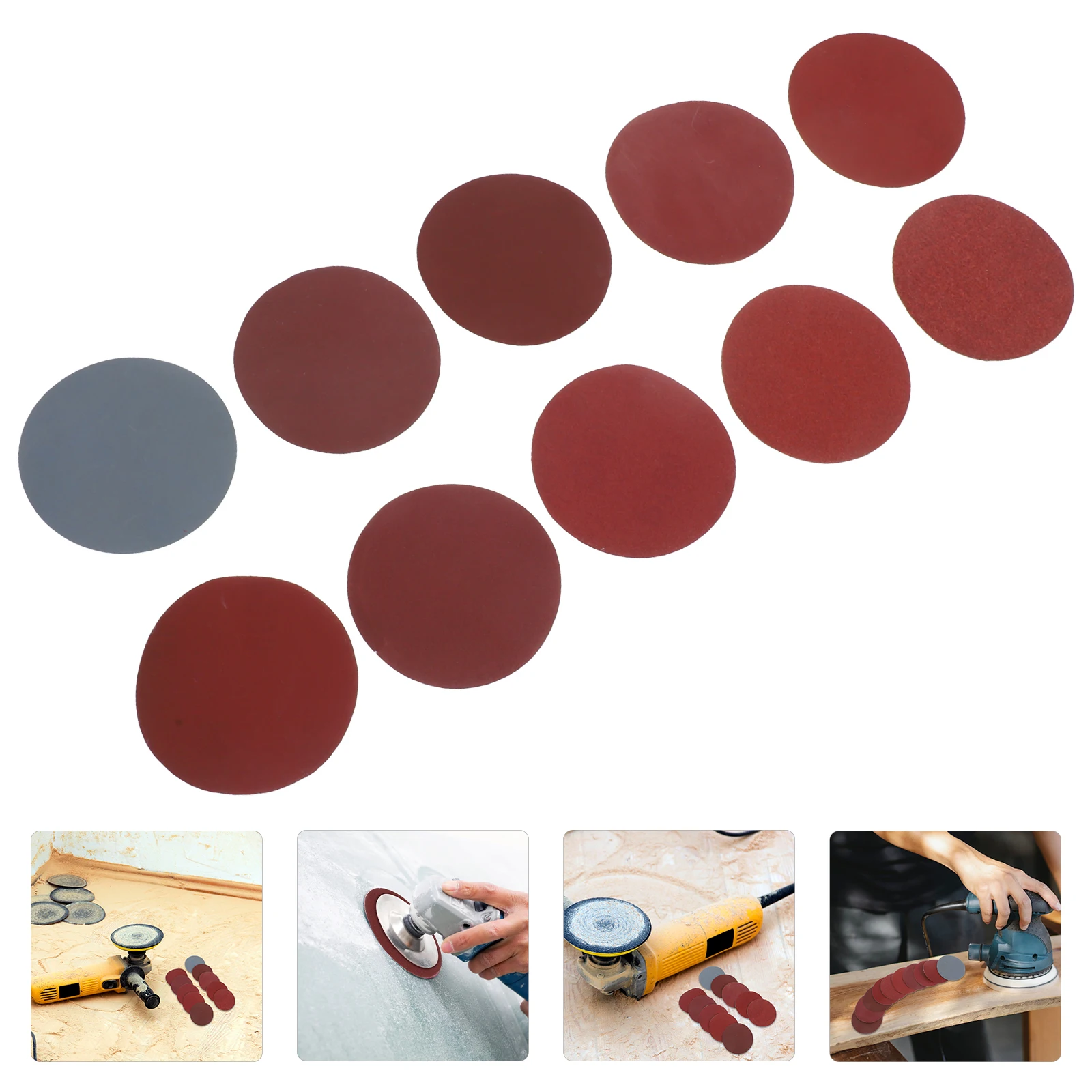 

100pcs Self-Adhesive Sanding Discs 3 Inch Round Hook Loop Reusable High-Density Flocking For Auto Body Paint Wood Removal