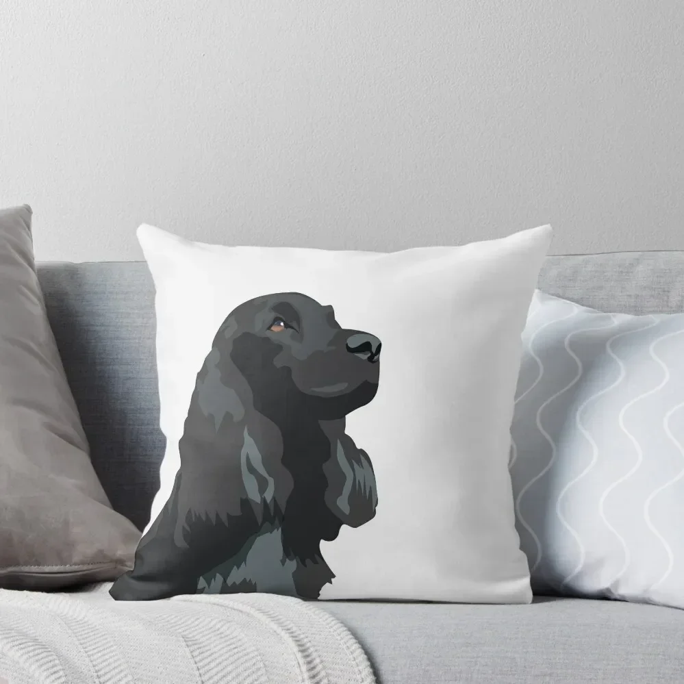 

Black Cocker Spaniel Illustration @ Pets Illustrated Throw Pillow Christmas Covers Marble Cushion Cover Couch Pillows pillow
