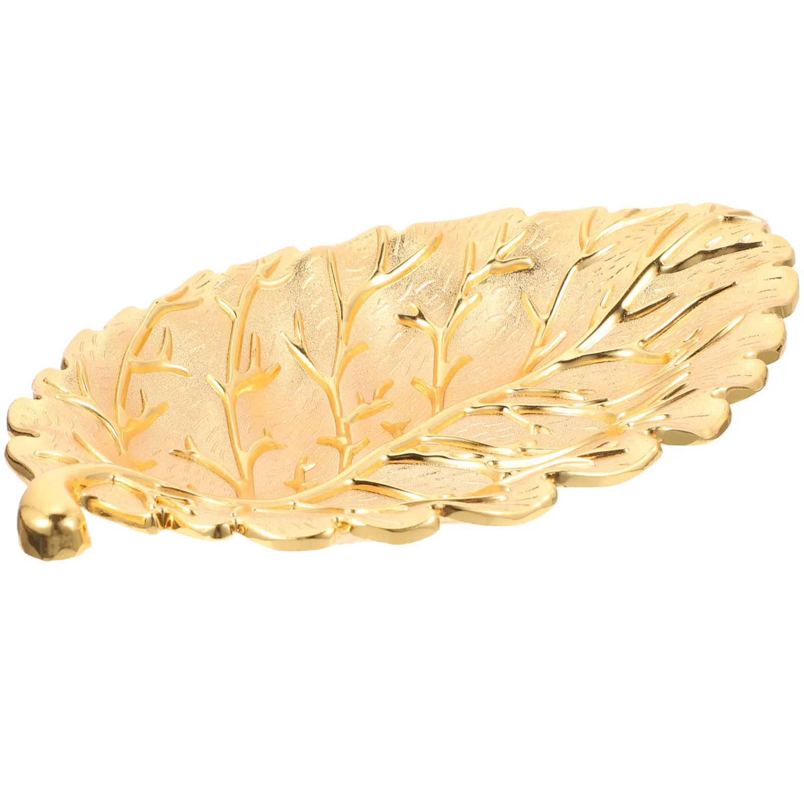 Leaf Snack Tray Zinc Alloy Fruit Plate for Candy Dried Fruits Storage & Serving – Stylish Home Organizer