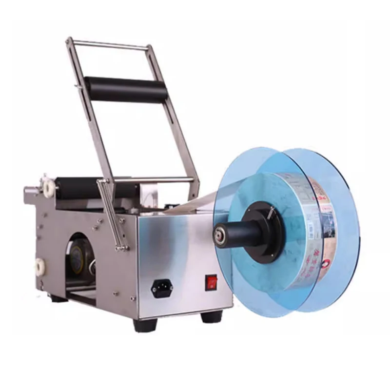 

Semi-automatic Round Bottle Labeling Machine Self-adhesive Sticker Labeler for Glass Bottle, Stainless Steel