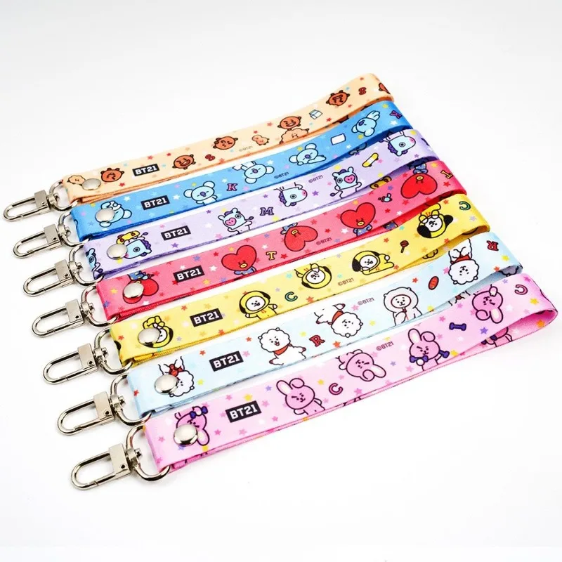 @BT21 Koya Shooky Tata Cooky Mang phone lanyard creative high-quality anime cartoon print cute short anti-lost strap for couples view 6