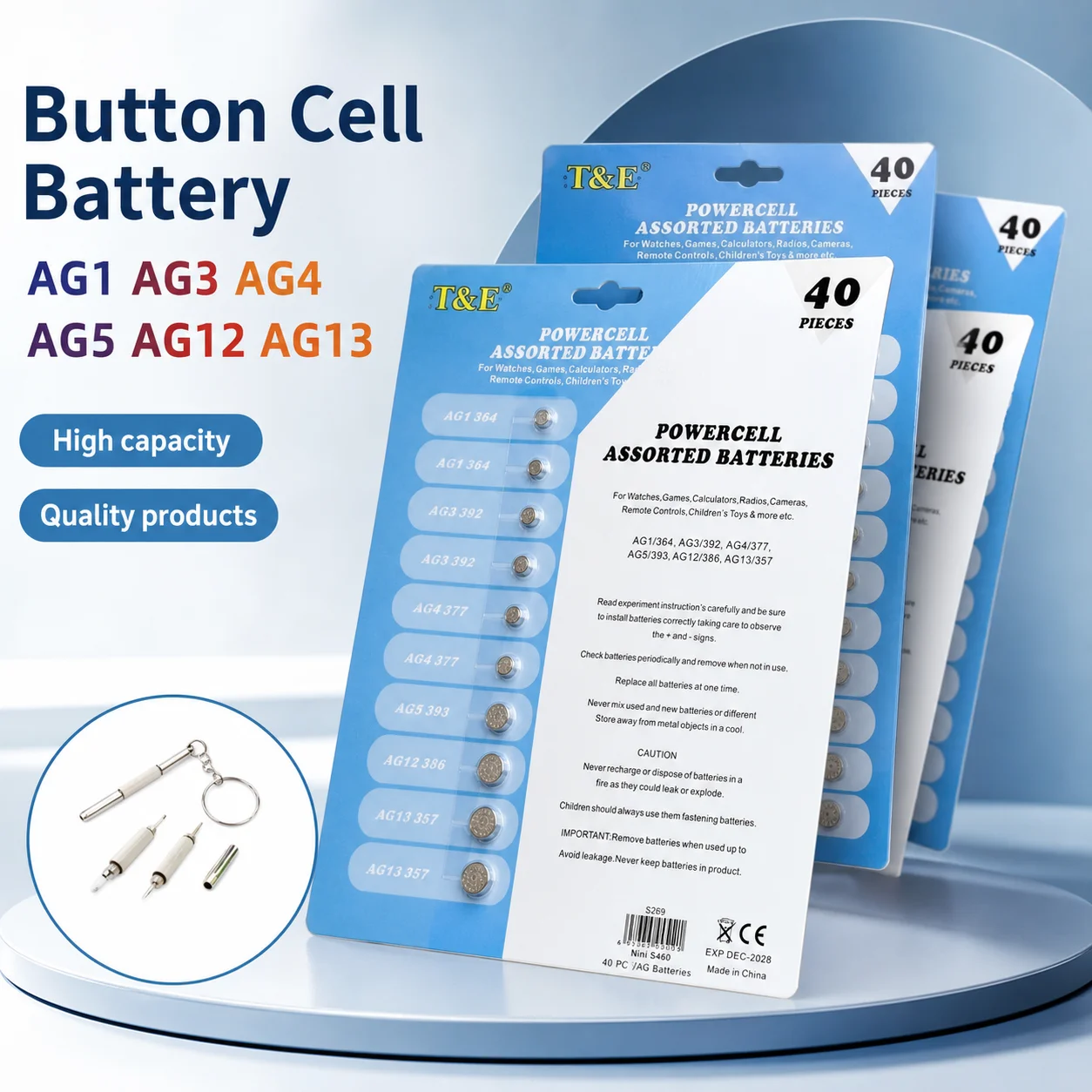 Button Coin Cell Battery 1.55V LR44 AG13 A76 LR1154 SR44 40PCS Replacement for Watch Toy Remote Control
