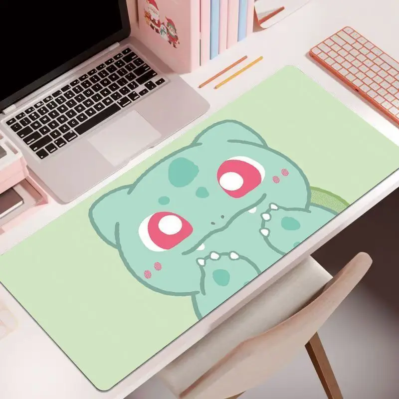 60*30cm Pokémon Cartoon-Mauspad, extra groß, randgenähte Schreibtischunterlage, Gaming-Tastatur- und Mauspad, universell rutschfest