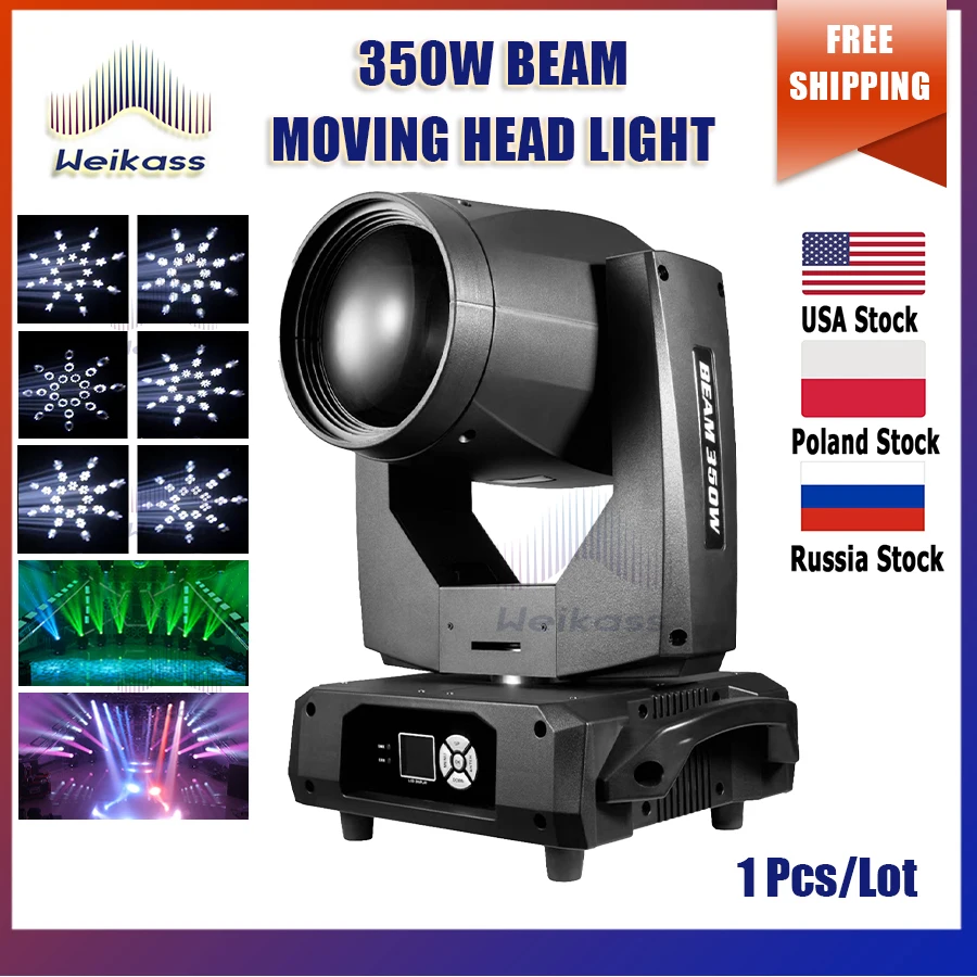 

0 Tax 1Pcs Sharpy lyre Beam 350W 17R Moving Head Light Dmx Key Model Sharpy Beam 350W Stage Disco Lights Power Dj Effect