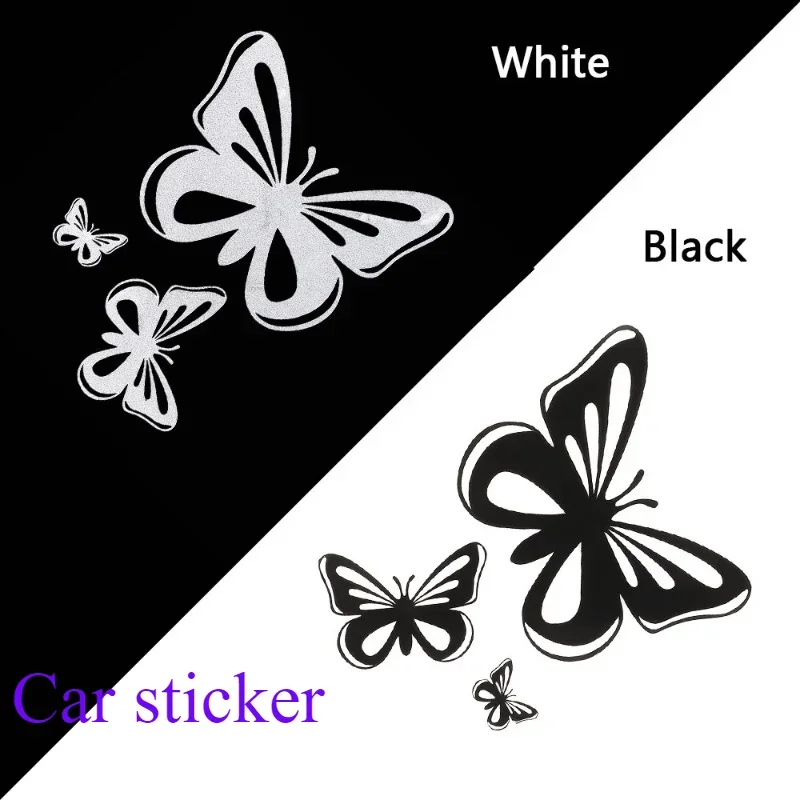 Fashion Butterfly Flowers Car Stickers Decoration Floral Art Reflective Vinyl Decals Car Motorcycle Decoration Accessories