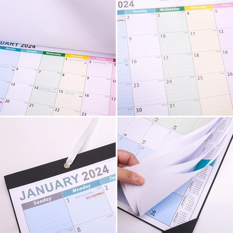 2024 Calendar Wall Calendar with Stickers 365-day Countdown Desktop Calendars Multifunctional Durable Beautiful for 2024-2025