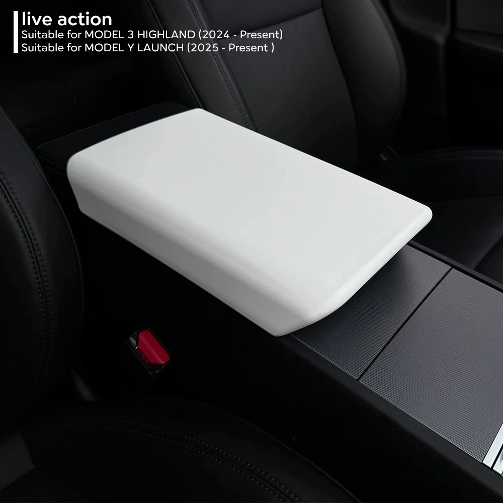 Voor Tesla Model Y Launch Juniper 2025 Model 3 Highland 2024 TPE Soft Case Middenconsole Armsteun Deksel Armsteun cover Accessoires