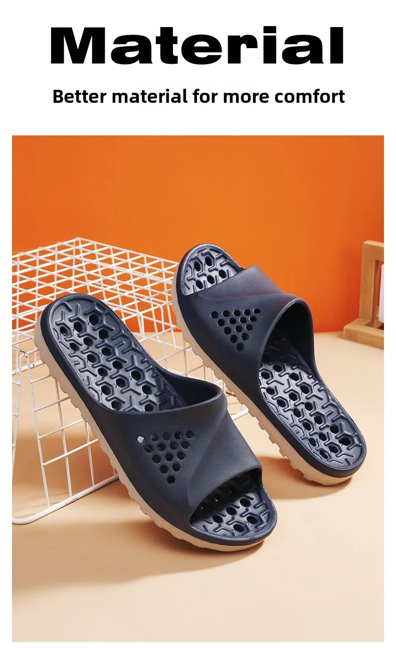 Pantuflas Antideslizantes para Parejas, para Baño, Interior y Exterior, Sandalias Planas de Verano, Pantuflas Suaves de EVA