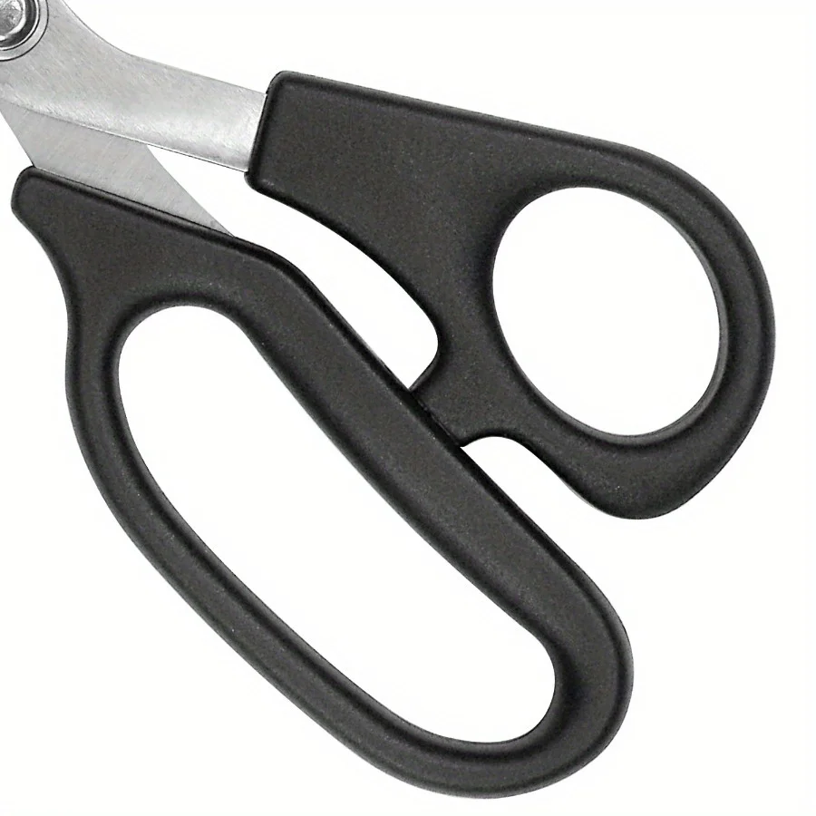 (3-pack) Multi-Purpose Scissors, 8", Curved Handle, High School, Office Use, Black, 1 each