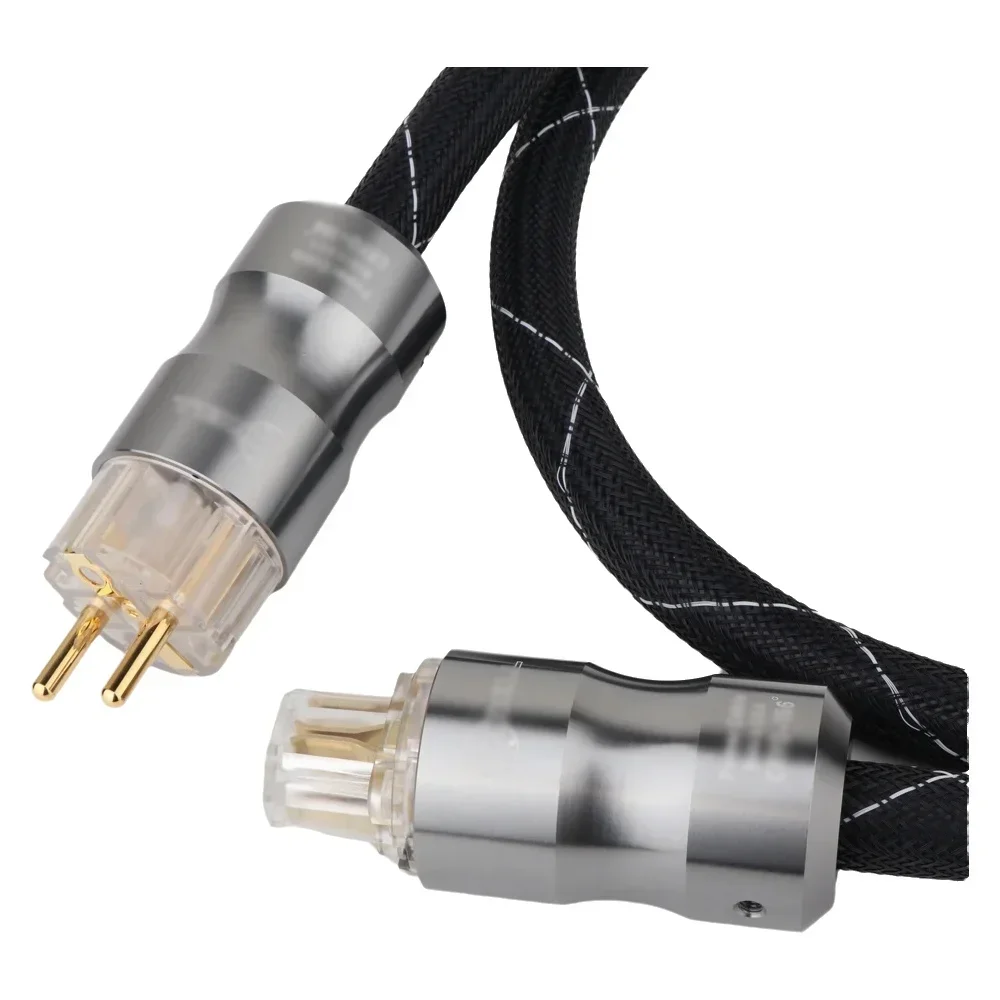 Hifi OCC Power Cable Hi-end Schuko Mains Power Cord Audiophile HIFI EU Gold Plated Plug Wire