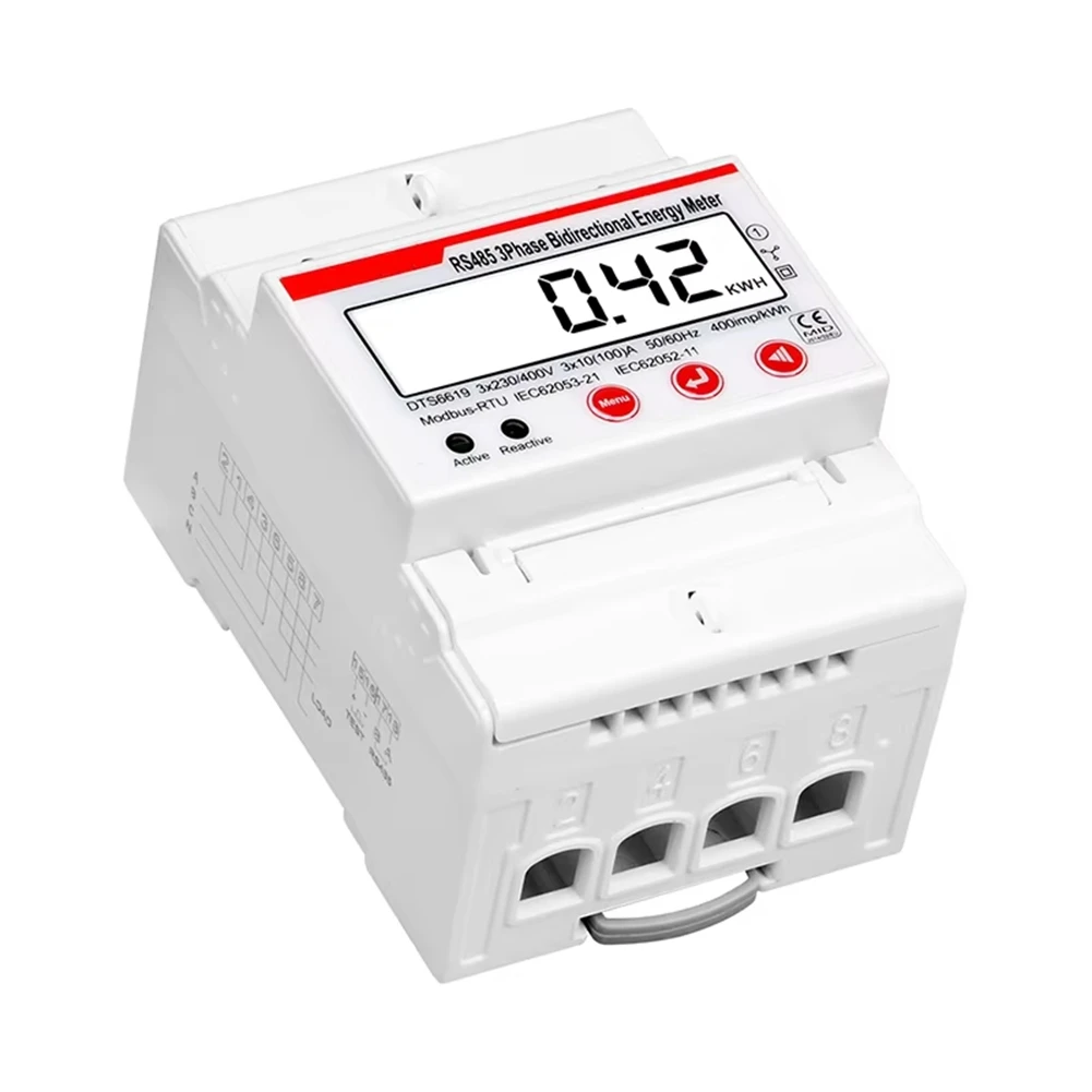 A84E-3 Phase Bidirectional Photovoltaic Energy Meter RS485 Modbus DIN Rail KWH Voltage Current Power HZ Meters