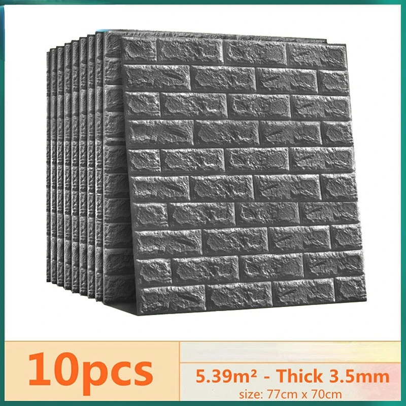 10pc 77*70cm 3D Wall Sticker Imitation Brick Bedroom Waterproof Self-adhesive Wallpaper For Living Room TV Backdrop Decoration