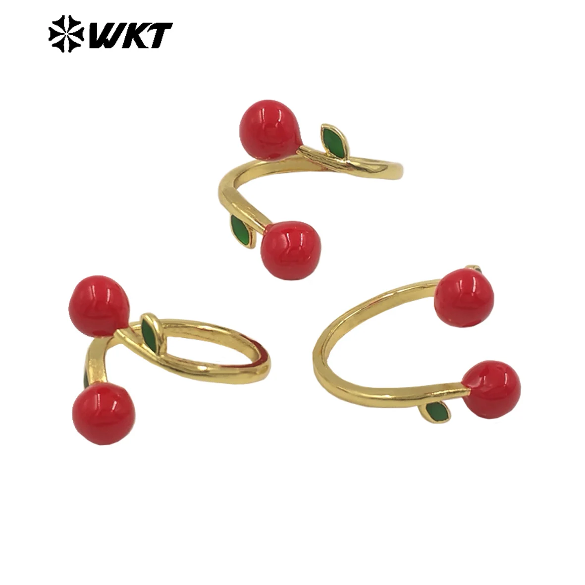 WT-RF010  Popular Style Hot Selling Yellow Brass With Drop Oil Ring US7 Can Be Adjustable For Girl As Anniversary Gifts