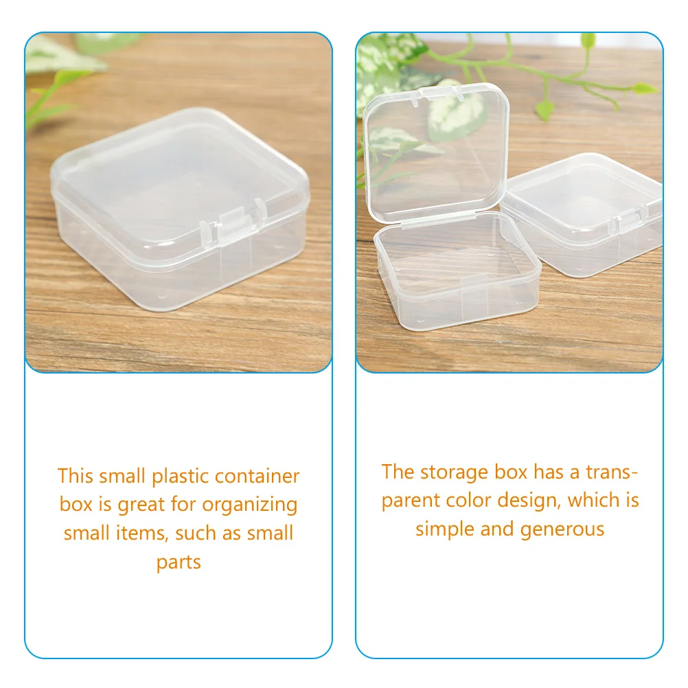 

20 Pcs Storage Box Small Containers Transparent Lids Desk Organizers Drawers Plastic Box For Jewelry Beads Coins Snacks