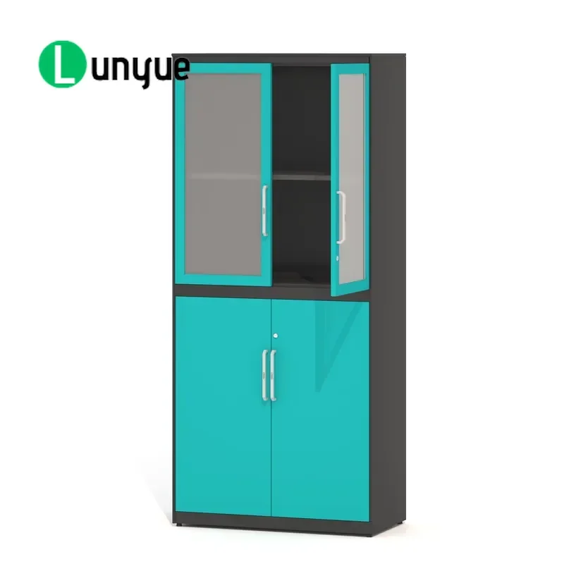 Metal Frame Glass Sliding Door Cabinet Modern Storage Furniture for Living Room Bedroom Kitchen Durable Space Saving Display