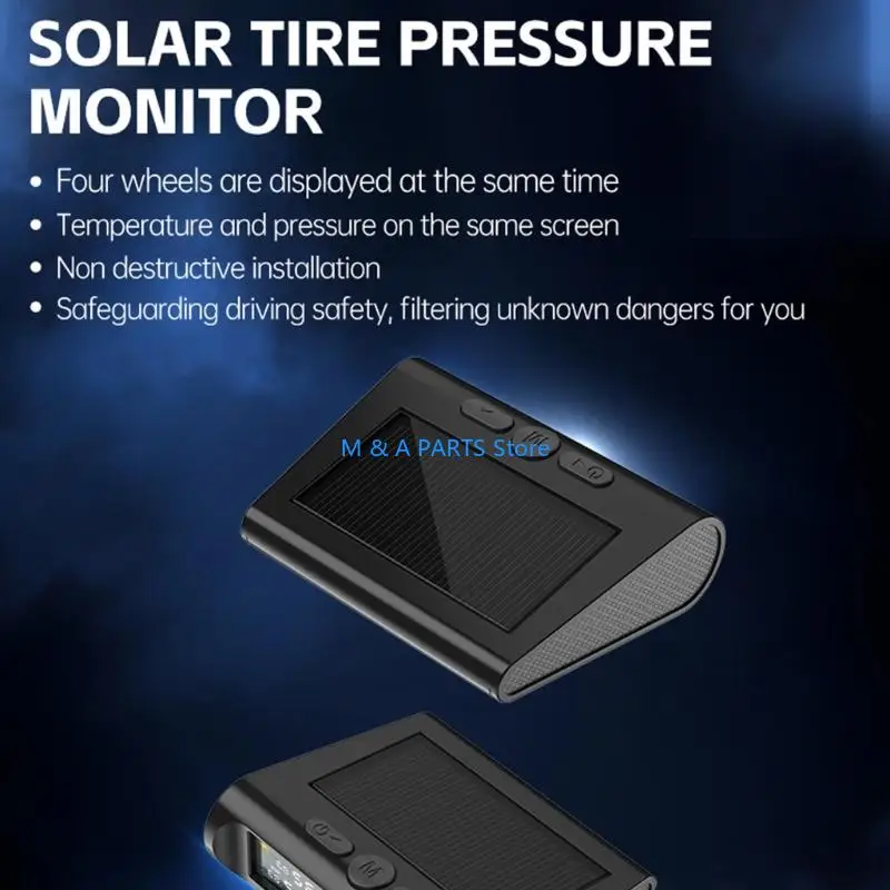 U1JF Tire Pressure and Temperature Monitor Solar Powered Monitor Vehicle Accessories