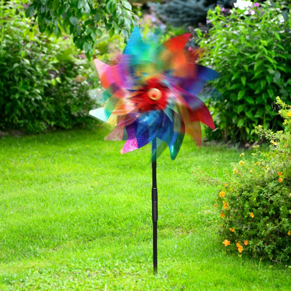1-6pcs Laser Anti Bird Repeller Windmill Bird Repellent Decoration Reflective Windmill Spinner Garden Birds Scare Repeller