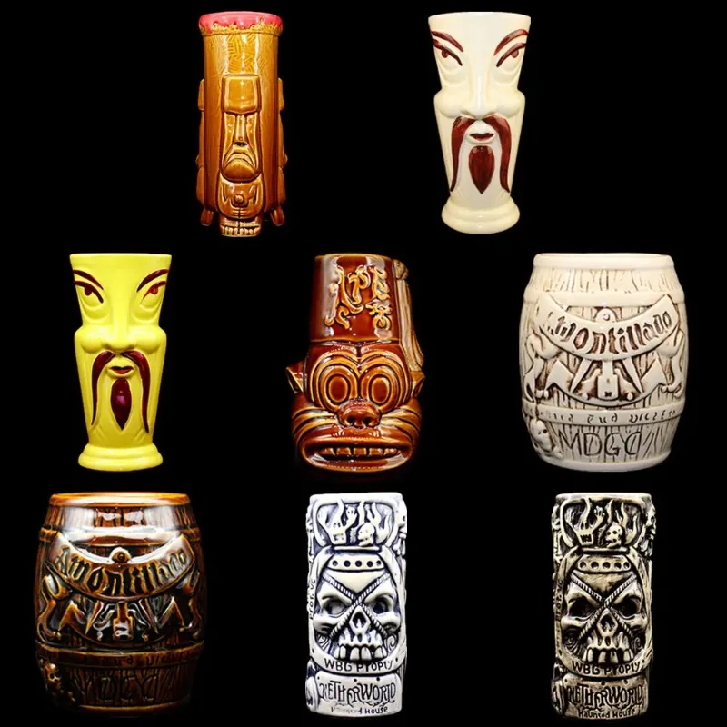 تيكي بار تيكي MUG كيلر هاواي كوكتيل زجاج مارتيني أكواب سيراميك كوب إبداعي أكواب جزيرة عيد الفصح هدية الهالوين لأدوات البار