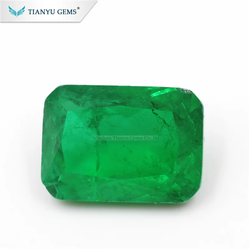 

Tianyu Gems Rectangle Octagaon Cut Columbia Emerald Gemstone Jade Green Lab Created Emeralds Loose Stone for Jewelry Making Ring