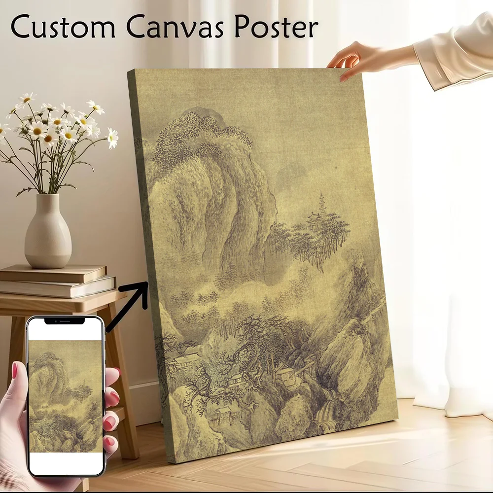 Chinese Mountains Landscape Painting Wang Hui Canvas Wall Art Poster Custom Wall Paintings Personalized Photo Printing for Mural