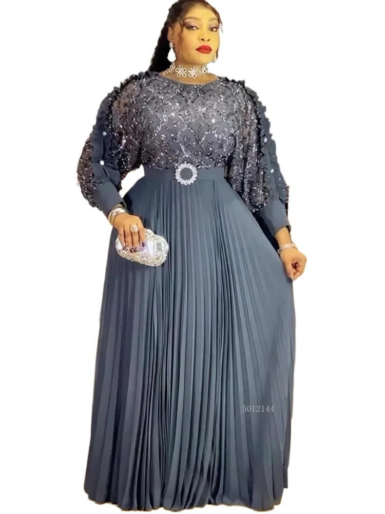 

Plus Size African Party Dresses for Women Dashiki Ankara Sequin Wedding Evening Gown Elegant Turkey Muslim Maxi Long Dress 2026