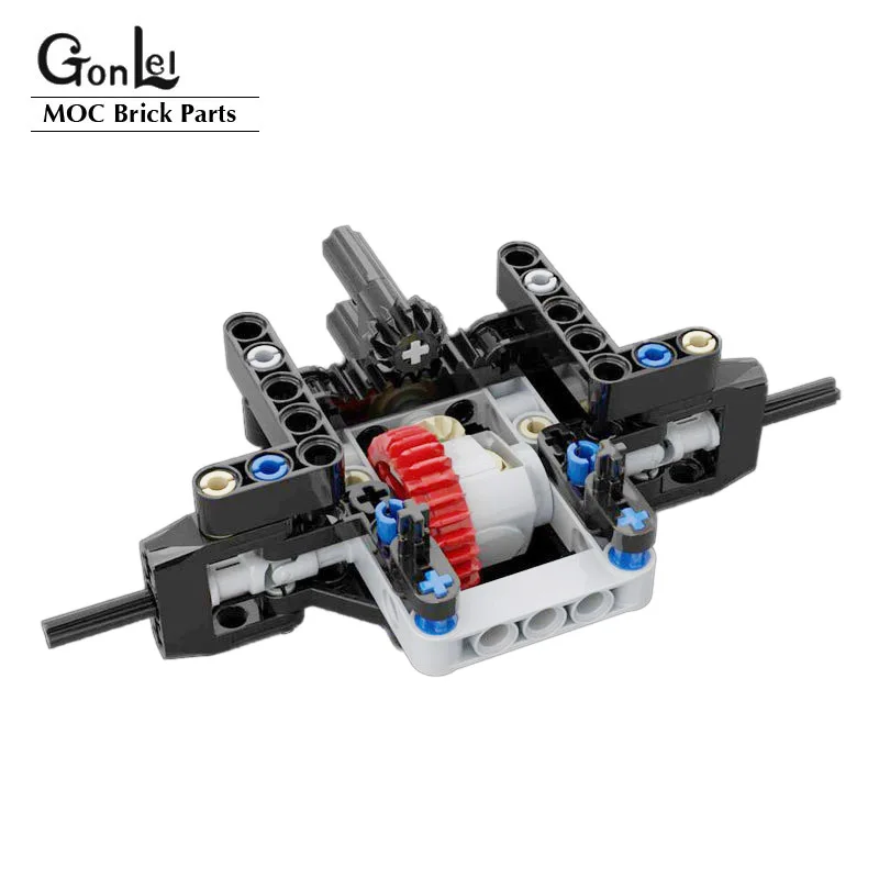 MOC-piezas de bloques técnicos, conjunto de engranaje diferencial enmarcado, 65413, 65414, construcción de caja de cambios para bloques de coches, chasis de dirección, Juguetes DIY