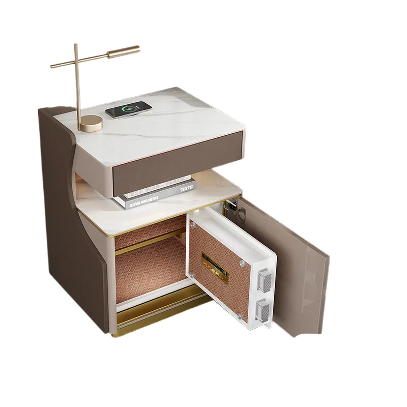 

Household all-steel password cabinet Small safe 65cm smart sensor light Drawer safe deposit box Anti-theft