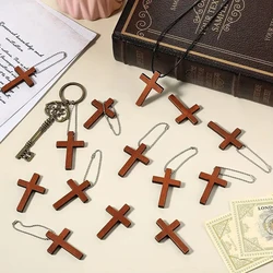 15/25/35/45pcs Mini Wooden Cross, Mini Wooden Cross For Craft Making, DIY Keychain Necklace Bracelet Jewelry Accessories