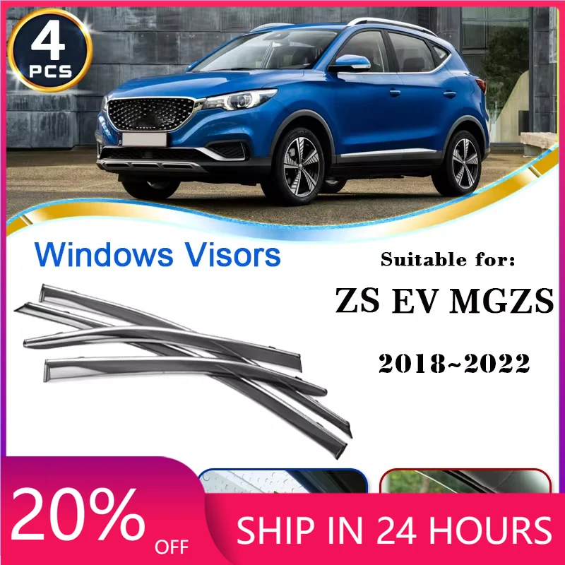 NEW1 4 pièces pare-brise pour MG ZS EV MGZS 2018 ~ 2022 accessoires automobiles déflecteurs Awing Trim voiture fenêtre latérale visières pluie sourcil Gua