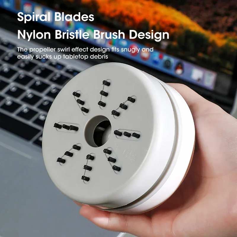 فرشاة تنظيف صغيرة لاسلكية هوفر روبوت هوفر USB قابلة لإعادة الشحن، فرشاة تنظيف حزام المكتب المنزلي ولوحة المفاتيح المكتبية ومنظف مريح