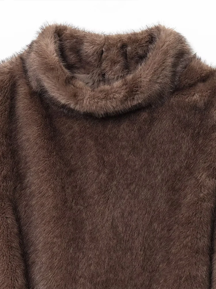 Europäischer und amerikanischer Stil Herbst neue Damen lässiges Temperament einfacher Kunstfell-Effekt ärmellos mit Gürteljacke