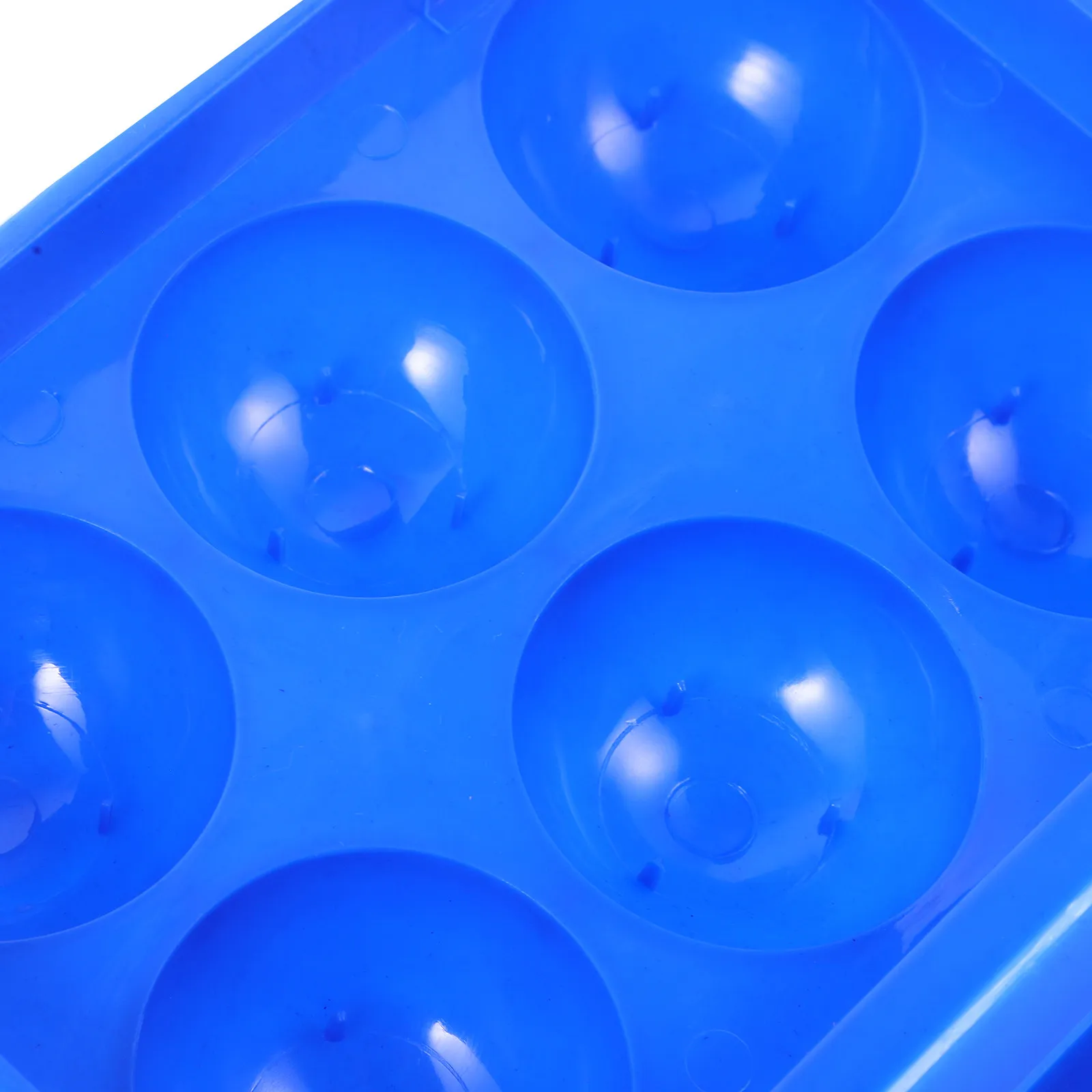6 Unit Egg Storage Box Compact Folding Plastic Egg Container with Locking Cover for Kitchen Camping Travel Use Blue