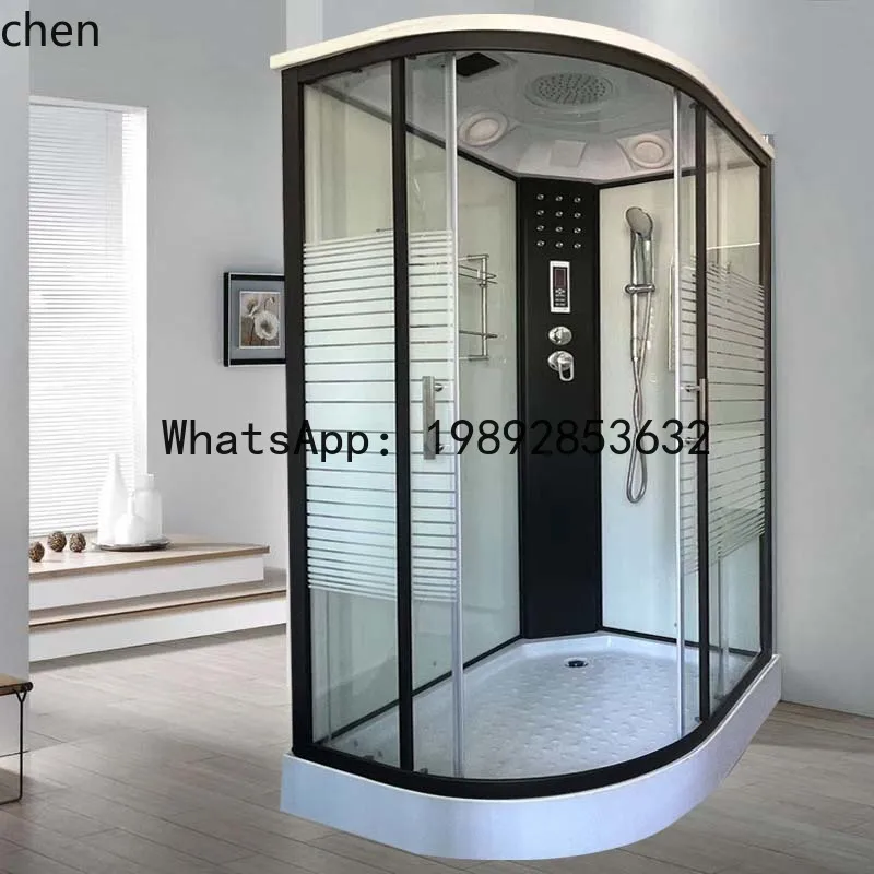 shower room bathroom integrated bath room household bath room wet and dry separation arc fan glass partition