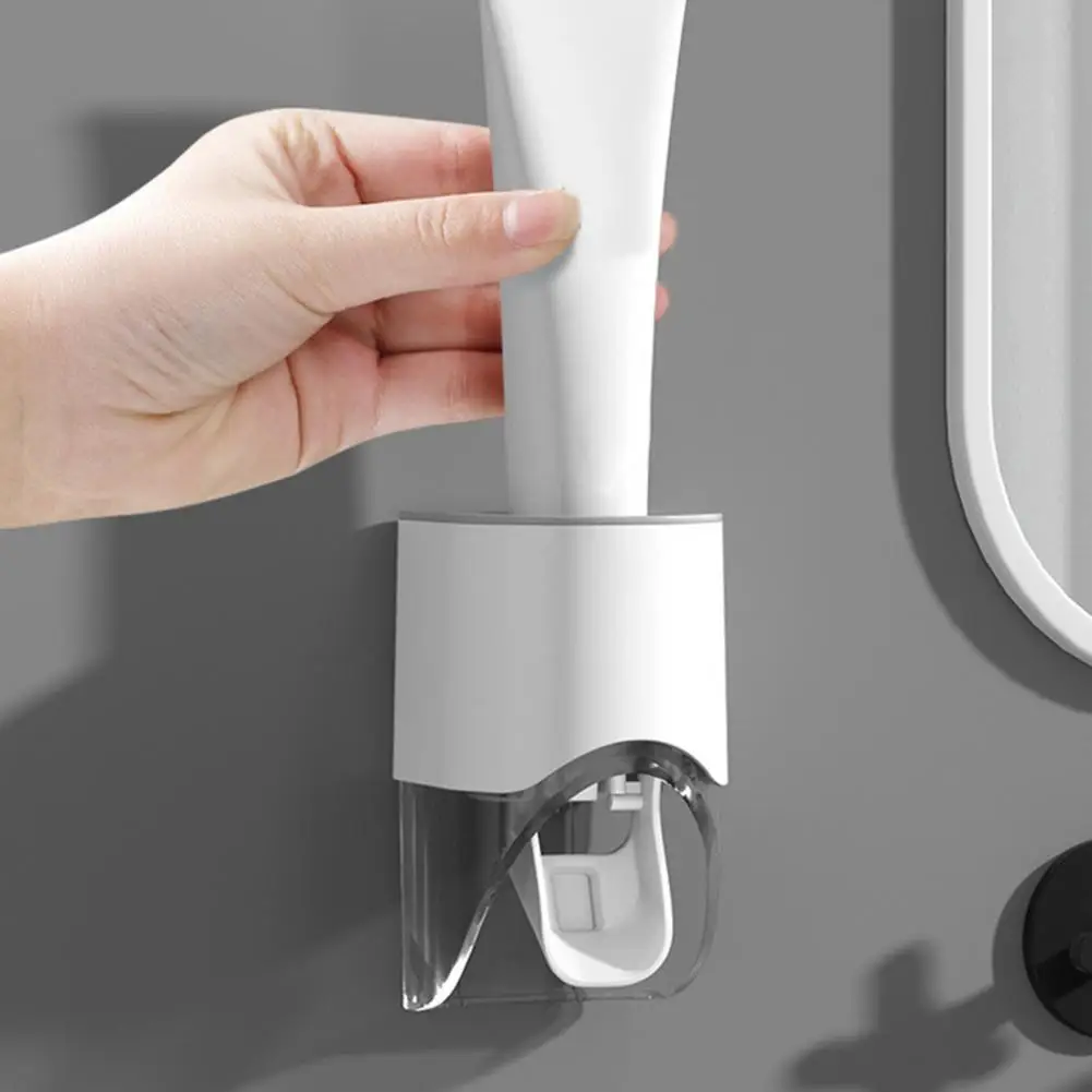 Supporto per Dispenser di dentifricio supporto per spazzolino da bagno con spremiagrumi automatico a parete