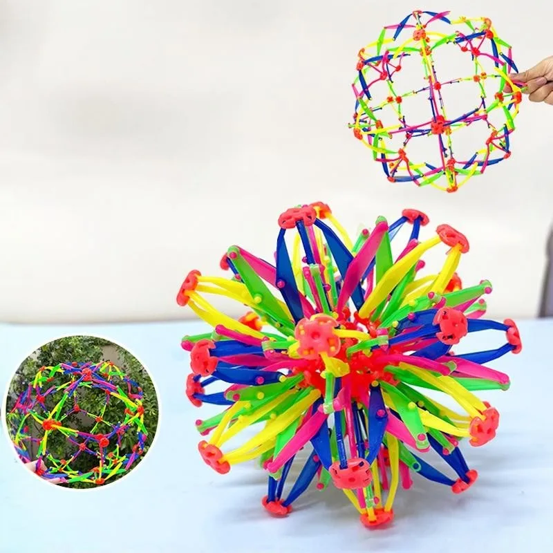 Children Magic Telescopic Expandable Flower Ball - Outdoor Throwing Party Funny Props Parent-Child Interactive Play Toy