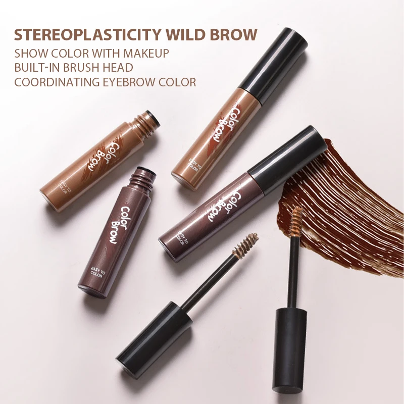 Natural Waterproof Wild Eyebrow Gel Brown Eyebrow Water Sweat Resistant Brow Quick Dry Color Brow Easy To Remove Beauty Makeup