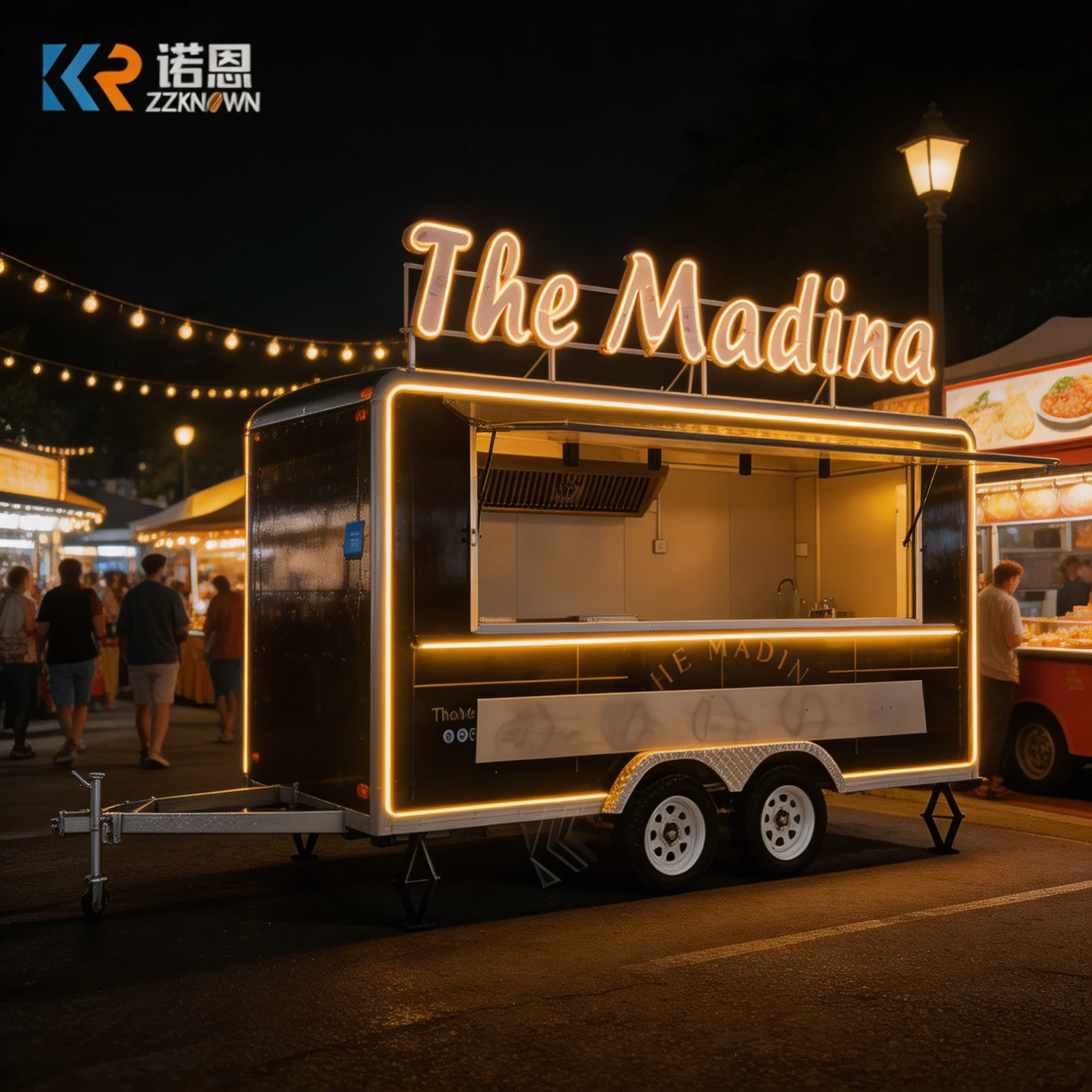 Fully Equipped Food Trailer BBQ Pizza Trucks with Deep Fryer and Custom Kitchen Setup for Sale