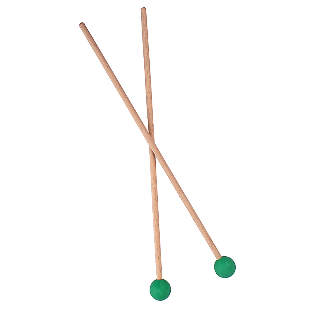 

1 Pair Wood Handle Glockenspiel Drumsticks Rubber Head Bell Mallets Percussion Sticks For s Toddlers Educational Music