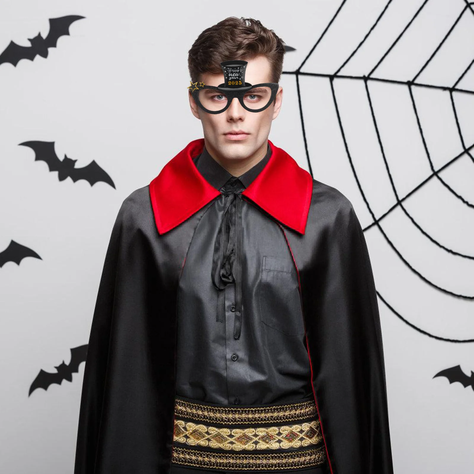 

3pcs New Year Glasses 2025 Happy Year Eve Party Supplies Plastic Decorative Photo Props Lightweight Comfortable Fun Design