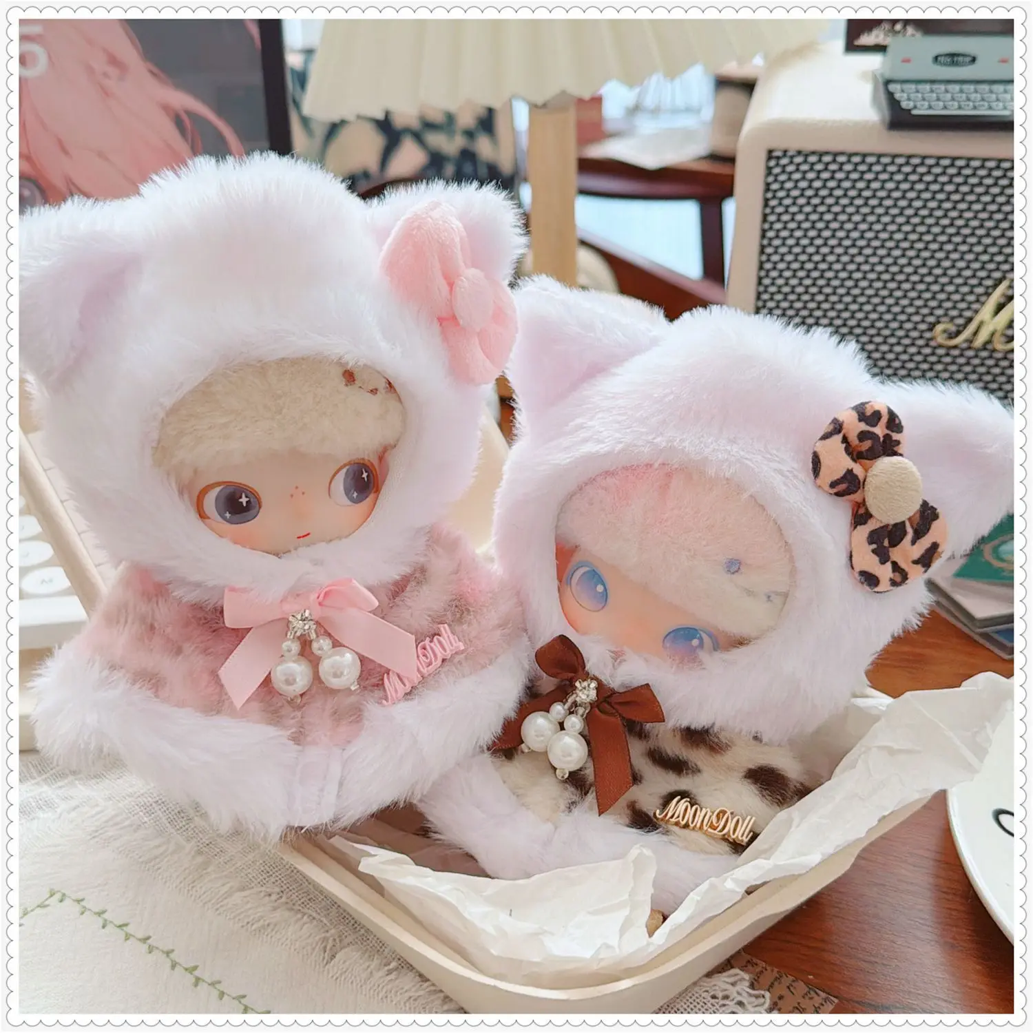 

Для 10-15 см милая кукла-идол, одежда с героями мультфильмов, мягкий пушистый леопардовый принт, пальто с изображением кошки, платье «сделай сам», плюшевая кукла, одежда, аксессуары, подарки