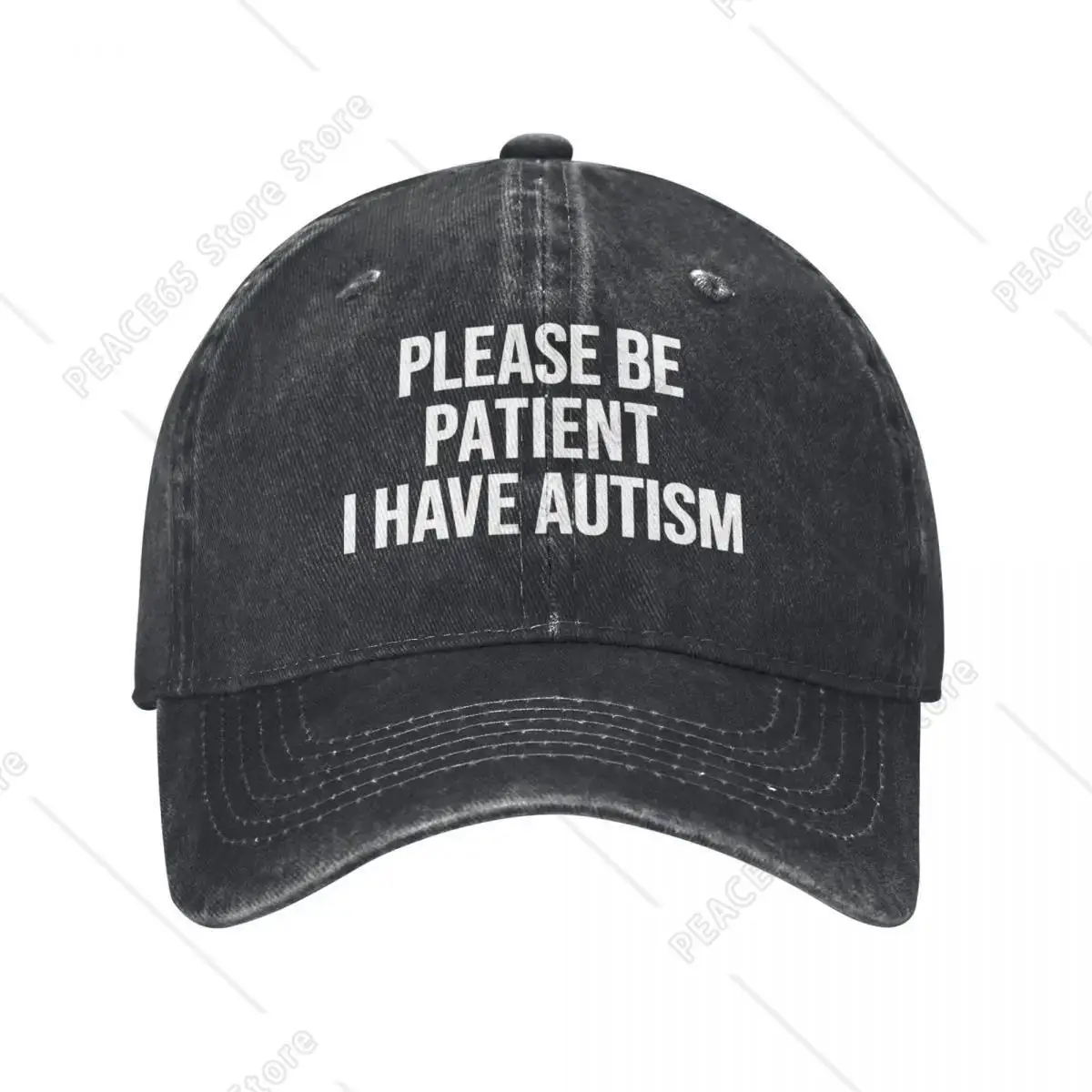 

Please Be Patient I Have Autism Baseball Cap Casual Distressed Washed Headwear for Men Women Outdoor Workouts Hats Cap