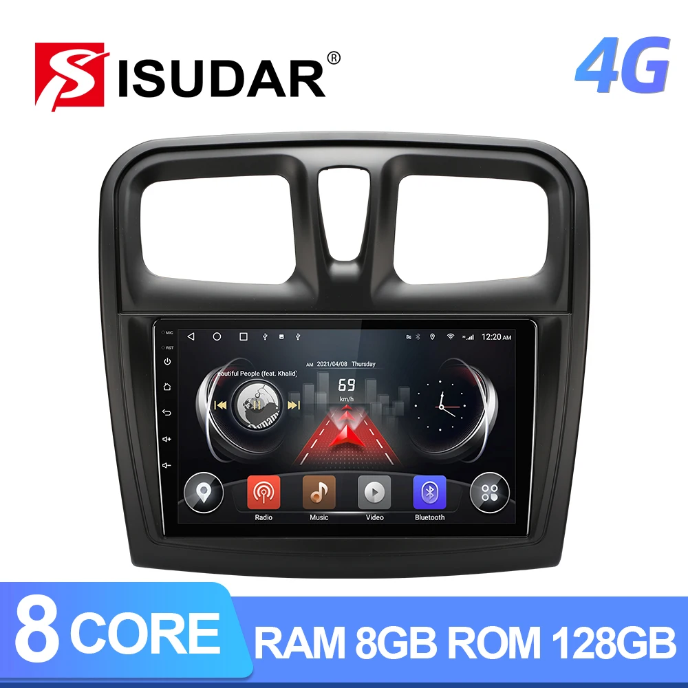 

ISUDAR T72 Android 10 Car Radio For Renault Logan 2 2012 - 2019 Sandero 2 2014 - 2019 Multimedia Video Player Navigator No 2din