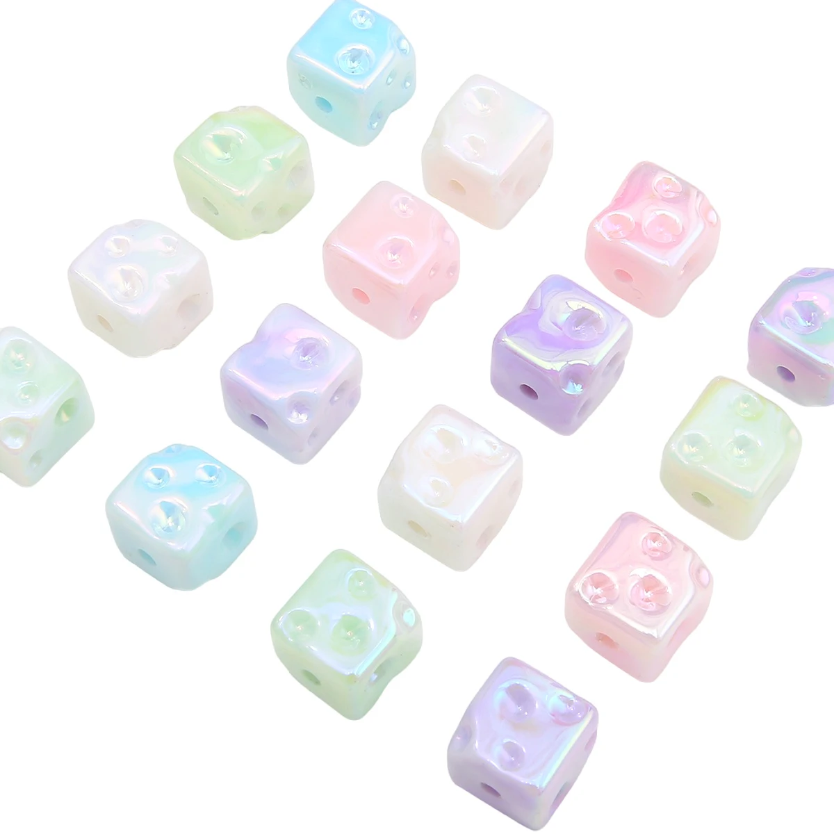 5pcs/lot Acrylic Beads 14x14mm Square Shape Colorful Beads Cheese Cube Beads Handmade Making Phone Chain Keychain Materials