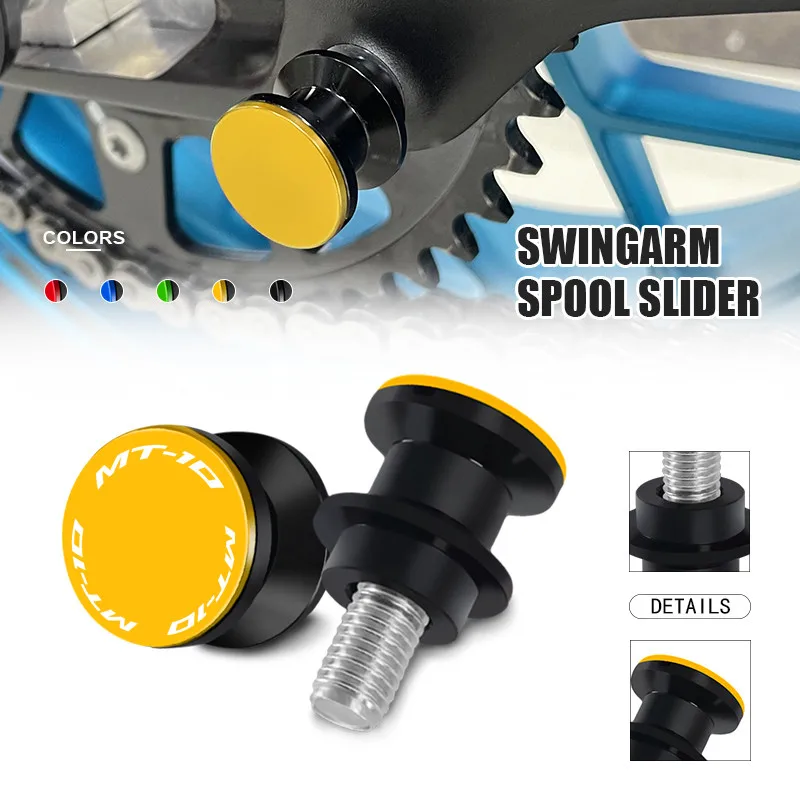 

MT-10 CNC Swingarm Slider Spools Stand Protection Screws For MT10 MT 10 mt10 2016-2022 2023 2024 2025 Motorcycle 6MM Accessories