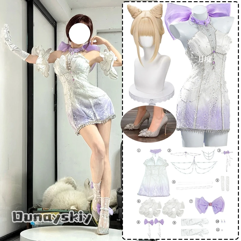 

aBCnnC*Game Naraka: Bladepoint Tessa Cosplay Costume Uniform Women Glitter Soft Yarn Romantic Clothes Anime Halloween Disguise