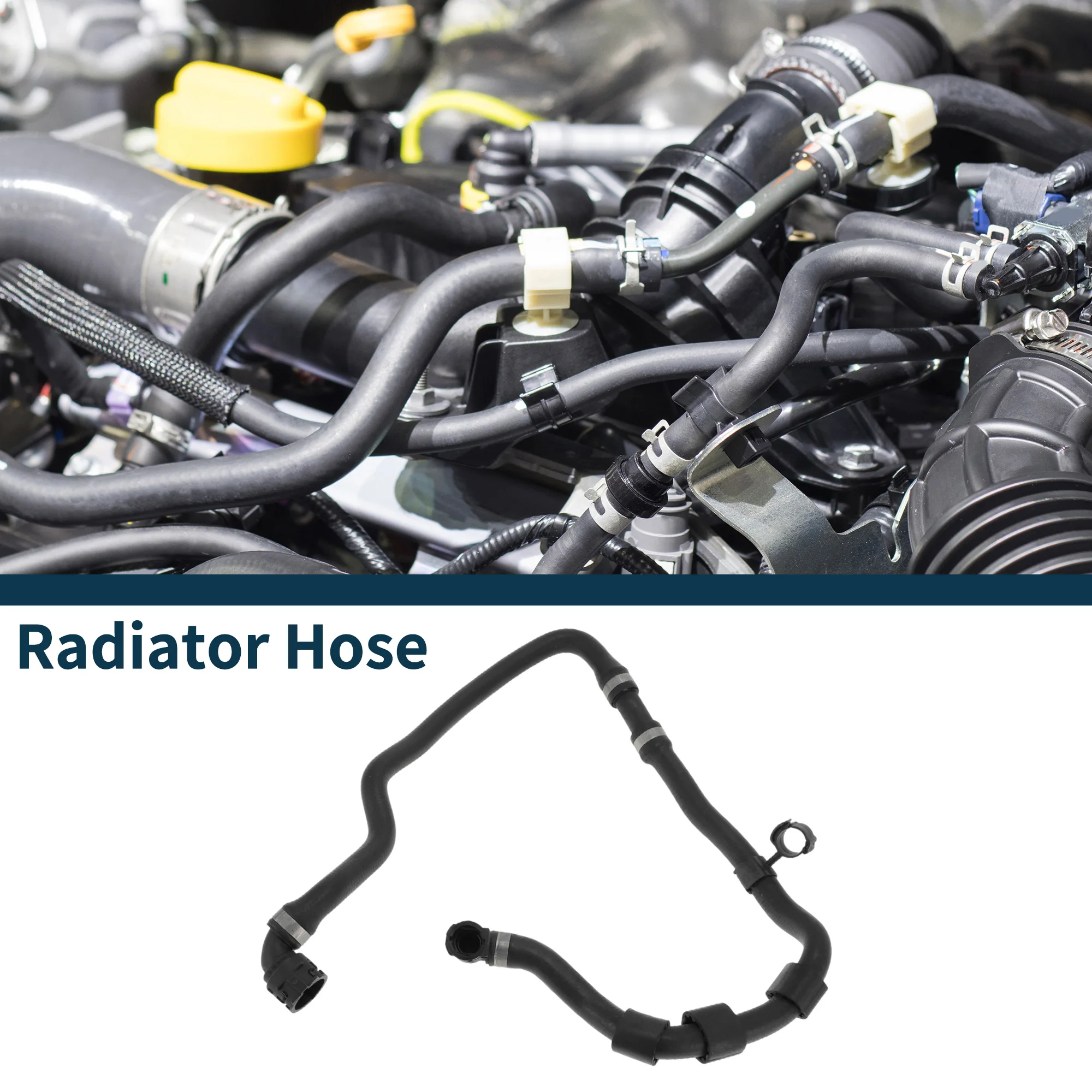 UXCELL المبرد خرطوم سخان خرطوم المبرد المخرج خرطوم الأنابيب لسيارات BMW 2 سلسلة 2015 No.17128601930 المطاط المبرد الأنابيب الأسود 1 قطعة