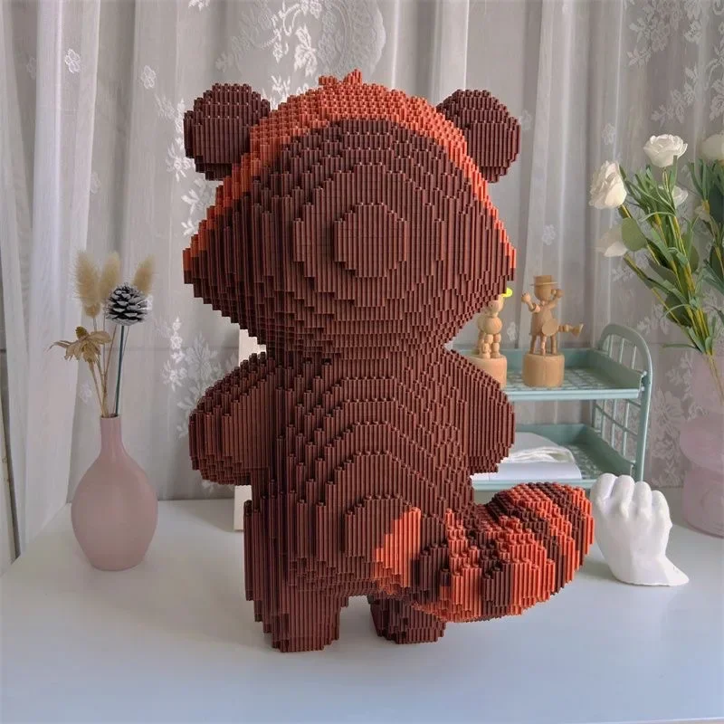 Giant Cute Standing Raccoon Building Blocks Toy Small Particle Building Blocks Children Adult Building Blocks Toy Birthday Gift