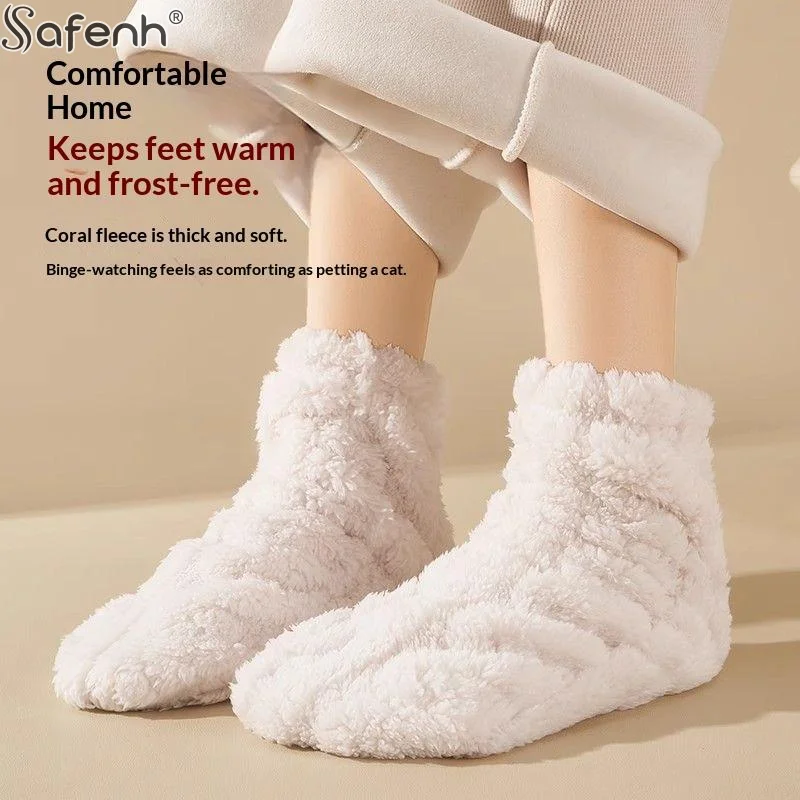 

Winter Warmer Feet Stockings For Women Men Plush Home Sleep Floor Long Socking Warm Sleep Socks Foot Warming